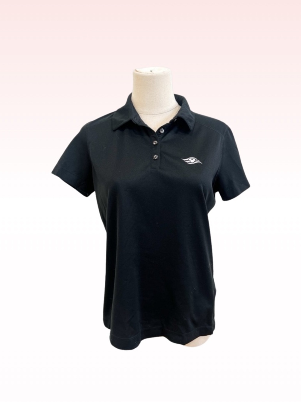 NIKE x DISNEY Cruise Line Black Golf Dri- Fit Collared Polo Shirt (Sz M)